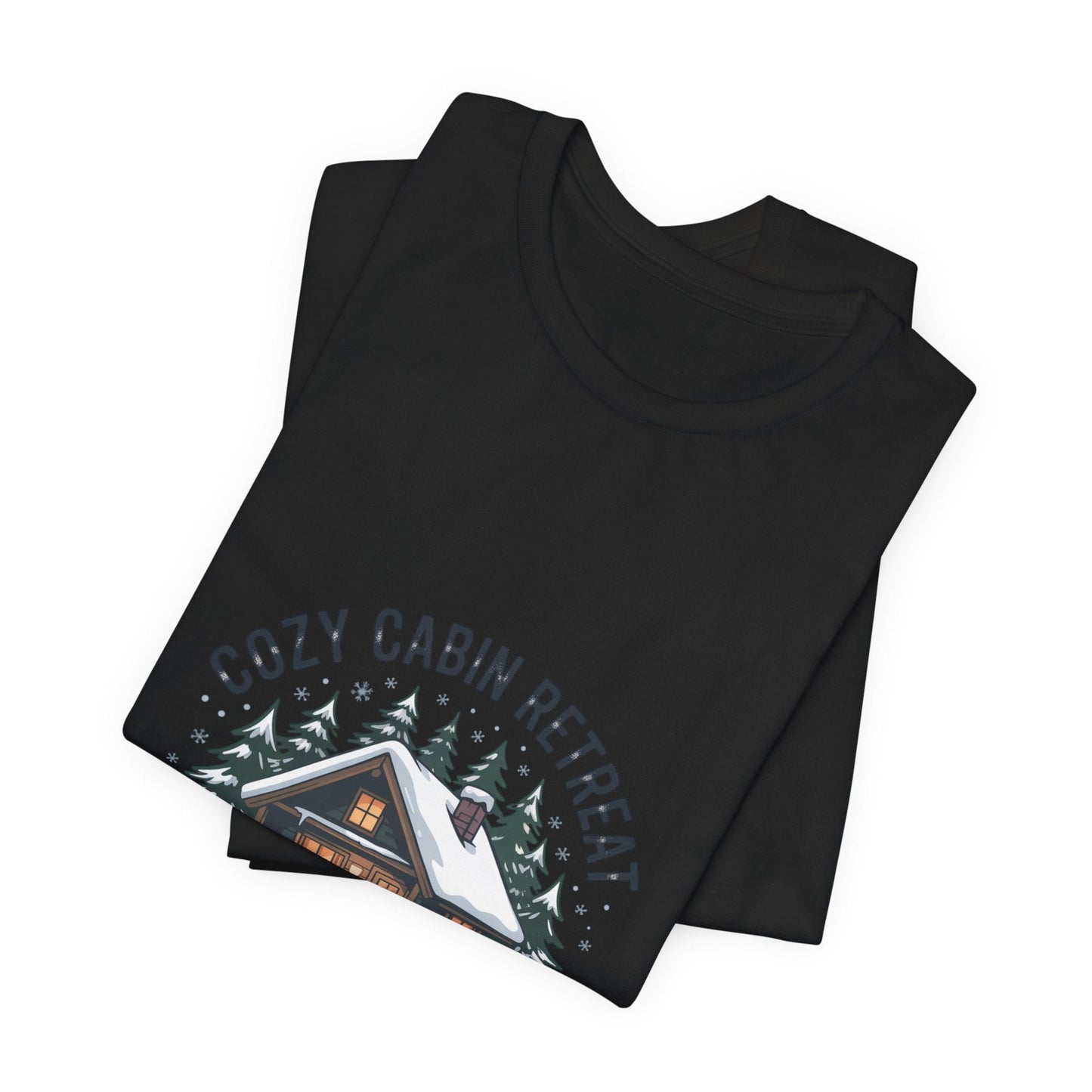 Cozy Cabin Retreat Tee | cabin vibes shirt, mountain silhouette design - FloofChonk