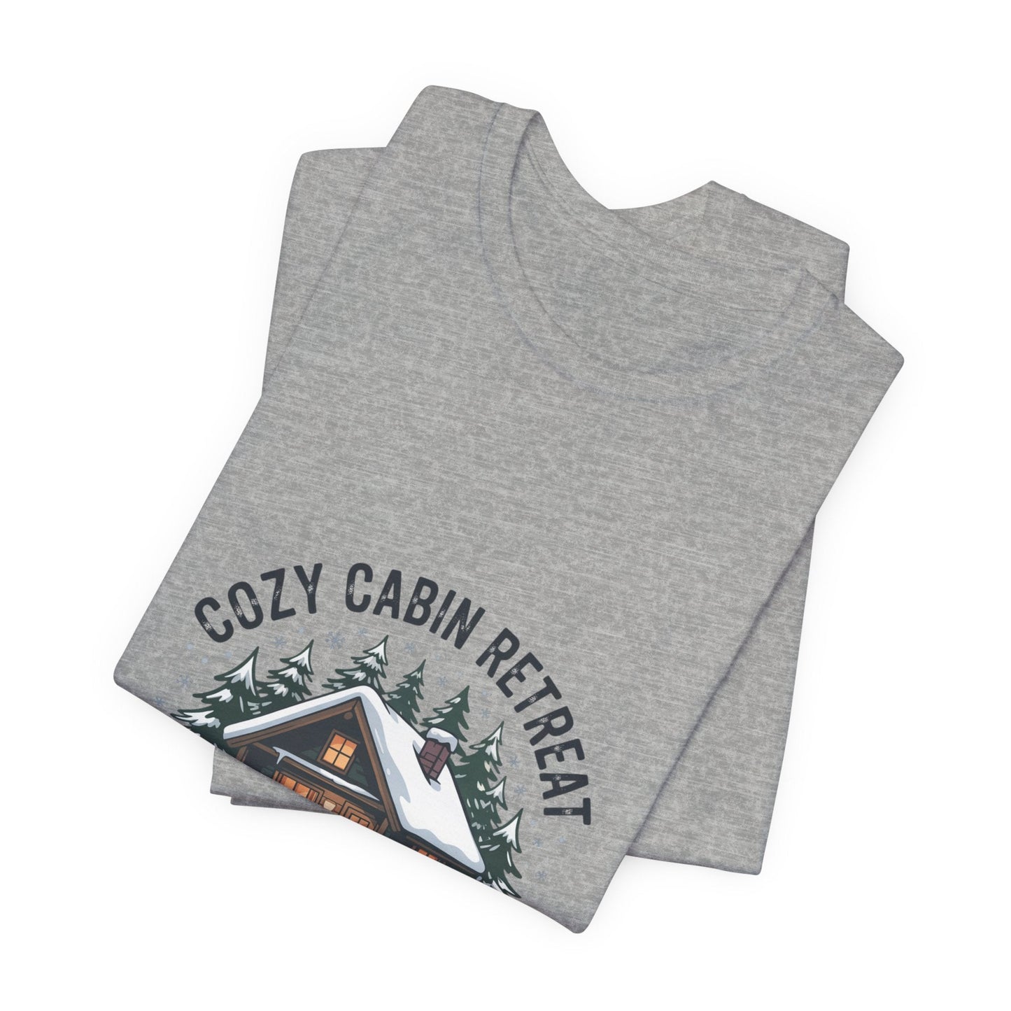 Cozy Cabin Retreat Tee | cabin vibes shirt, mountain silhouette design - FloofChonk