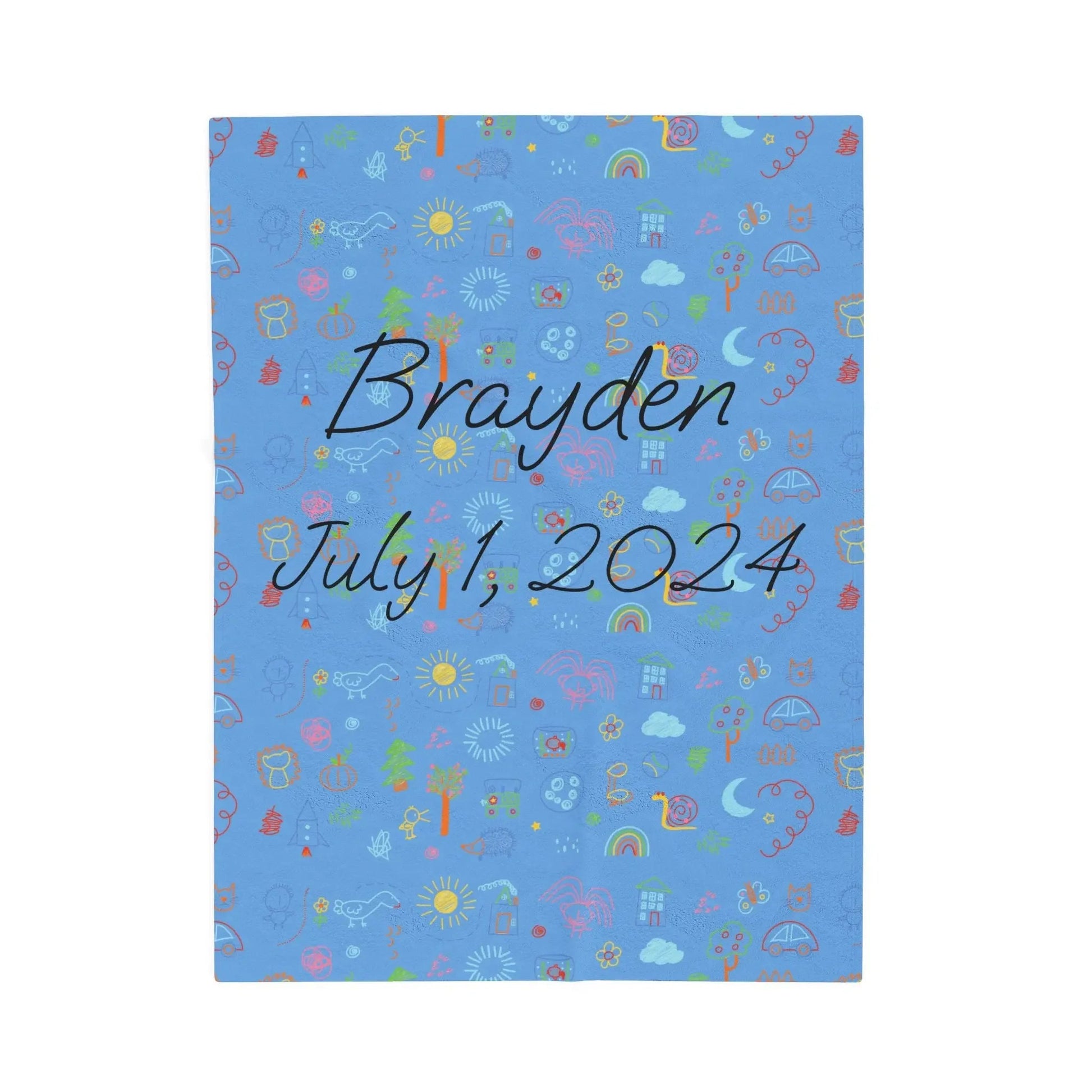 Custom Baby Blanket with Name - Personalized Gift for Cat Lovers | Soft Cozy Throw - FloofChonk