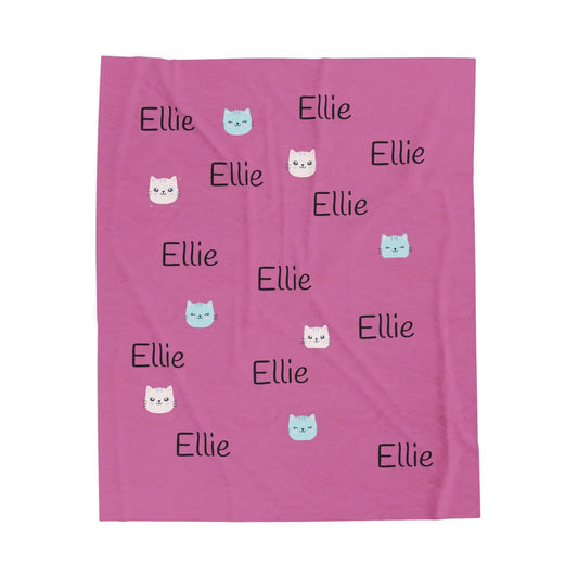 Custom Cat Blanket with Name - Personalized Gift for Cat Lovers | Soft Cozy Throw - FloofChonk