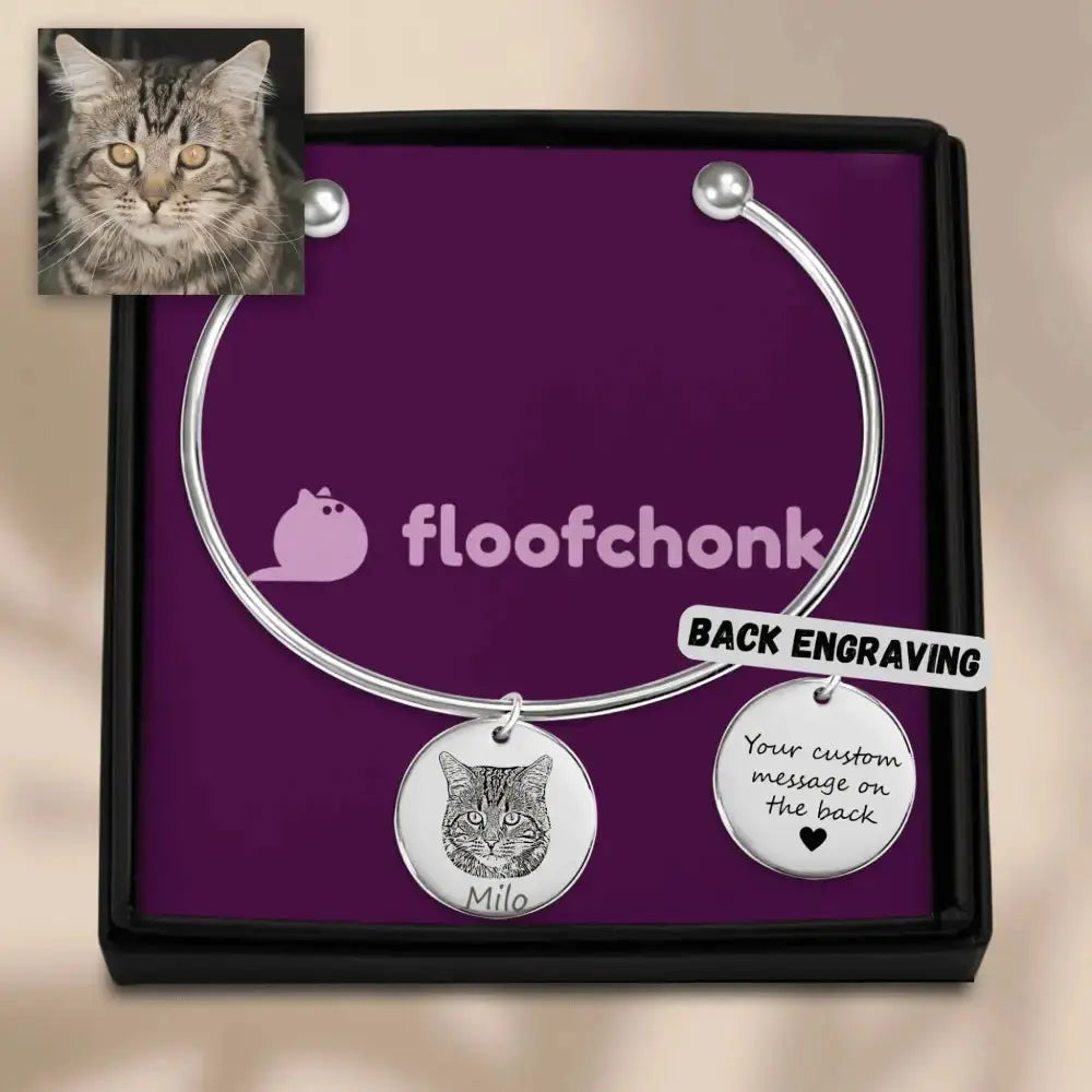 Custom Cat Portrait Bangle - FloofChonk