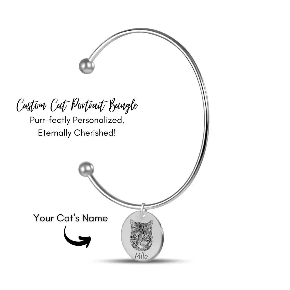 Custom Cat Portrait Bangle - FloofChonk