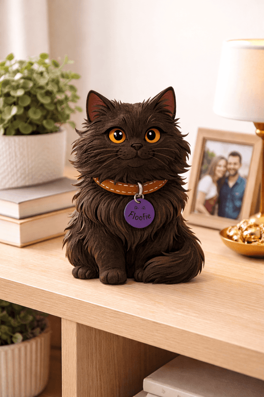 Custom Pet Statue — 'Floofie' Cat Figurine - FloofChonk