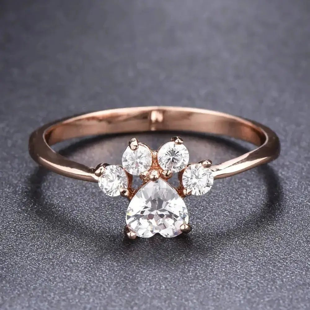Cute Cat - claw - shaped Rings Fashion Personality Rhinestone Ring Women's Jewelry - FloofChonk