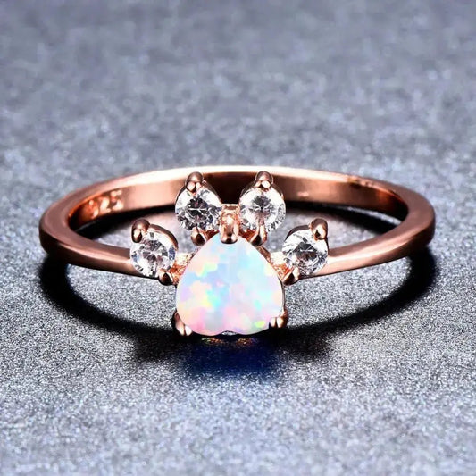 Cute Cat - claw - shaped Rings Fashion Personality Rhinestone Ring Women's Jewelry - FloofChonk