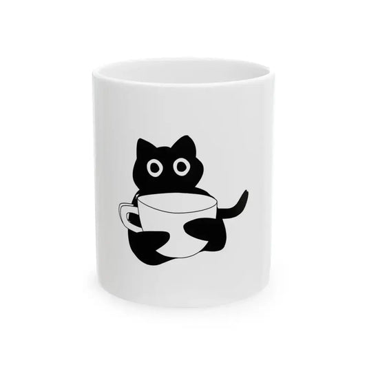 Cute Cat Coffee Cup - Fun Ceramic Coffee Cup (11oz, 15oz) - FloofChonk