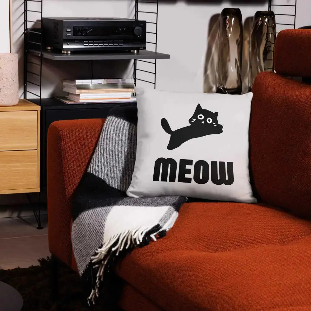Cute Cat Meow Pillow - FloofChonk