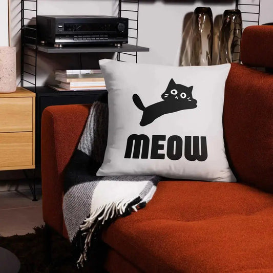 Cute Cat Meow Pillow - FloofChonk