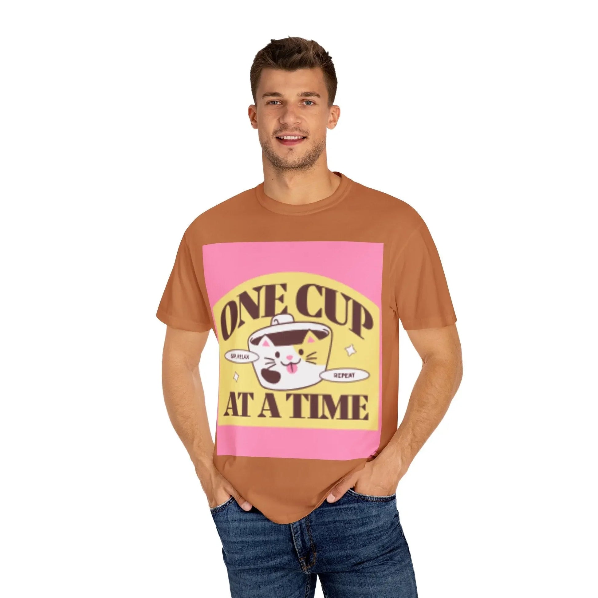 Cute Cat Retro Coffee T-Shirt, Funny Cat Lover Tee, Coffee Addict Shirt - FloofChonk