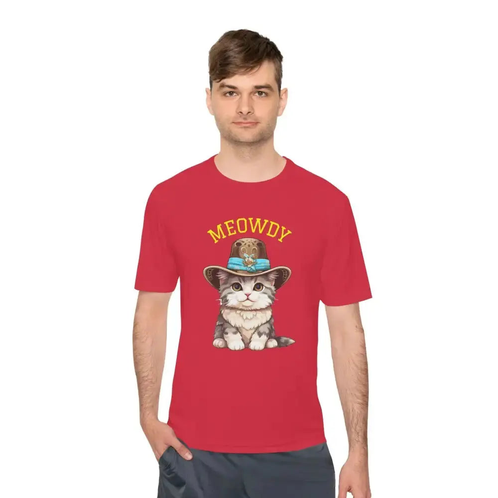 Cute Cat Themed Performance Tee - Perfect for Cat Lovers, Gift for Pet Owners, Fun Workout Shirt, Birthday and Holiday Apparel - FloofChonk