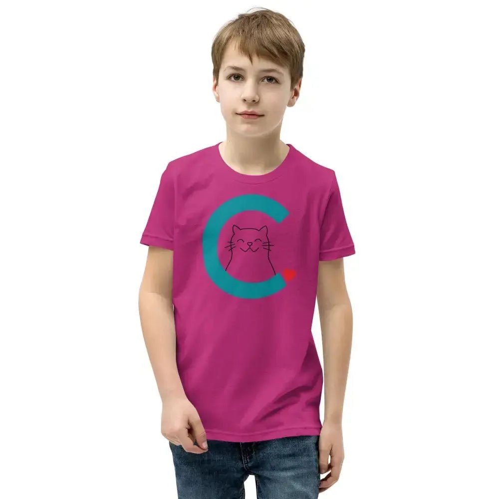 Cute Cat Youth Short Sleeve T-Shirt - FloofChonk