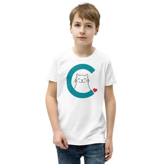 Cute Cat Youth Short Sleeve T-Shirt - FloofChonk