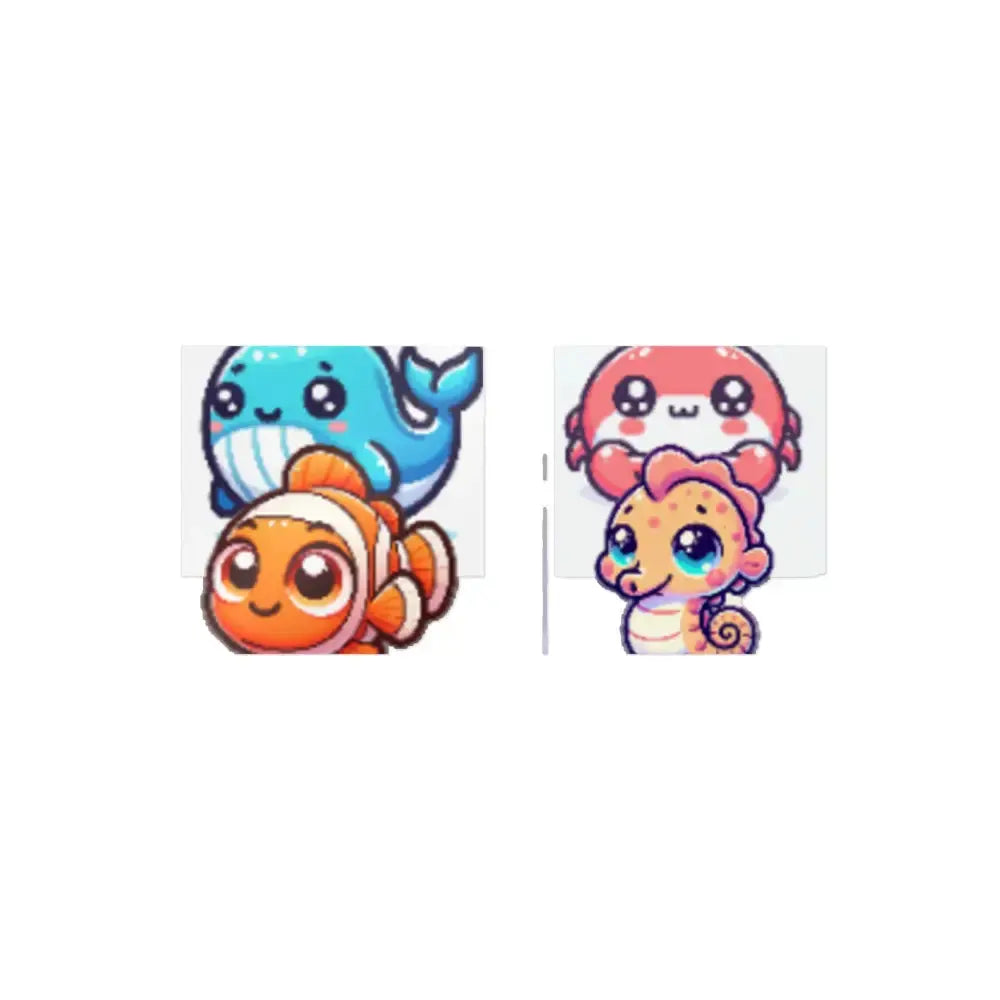 Cute Marine Life Die - Cut Stickers, Ocean Decor, Whale Crab Fish, Waterproof Laptop Decals, Gift for Kids and Teens - FloofChonk