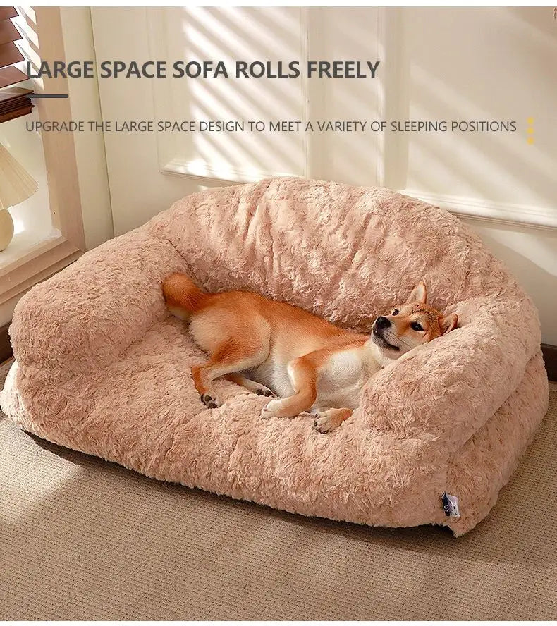 Plush Pet Sofa Bed - All-season Non-slip Bottom Durable And Scratch-resistant Suitable For Dogs And Cats