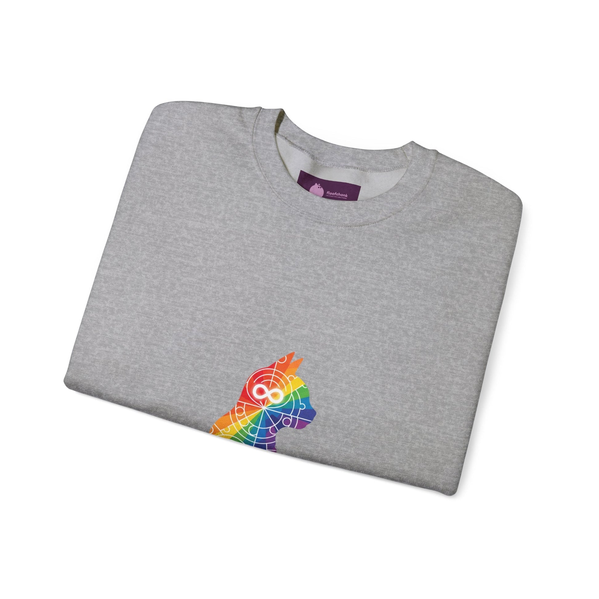 Different Brain Same Worth Crewneck Sweatshirt | neurodiversity, autistic pride - FloofChonk