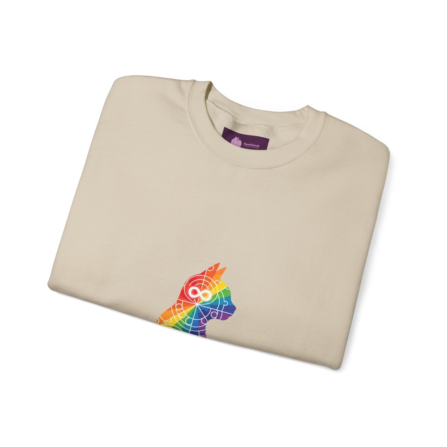 Different Brain Same Worth Crewneck Sweatshirt | neurodiversity, autistic pride - FloofChonk