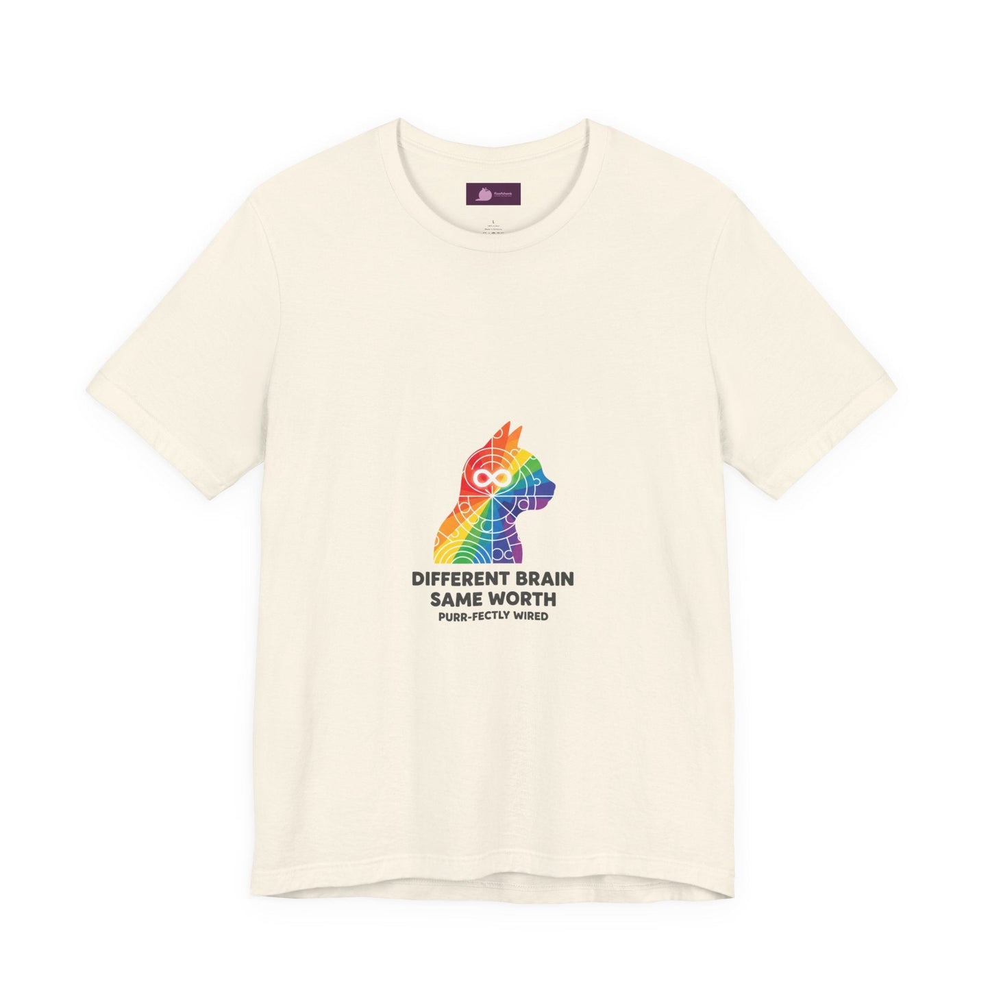 Different Brain Same Worth T-Shirt | Autistic Pride, Neurodiversity Acceptance - FloofChonk