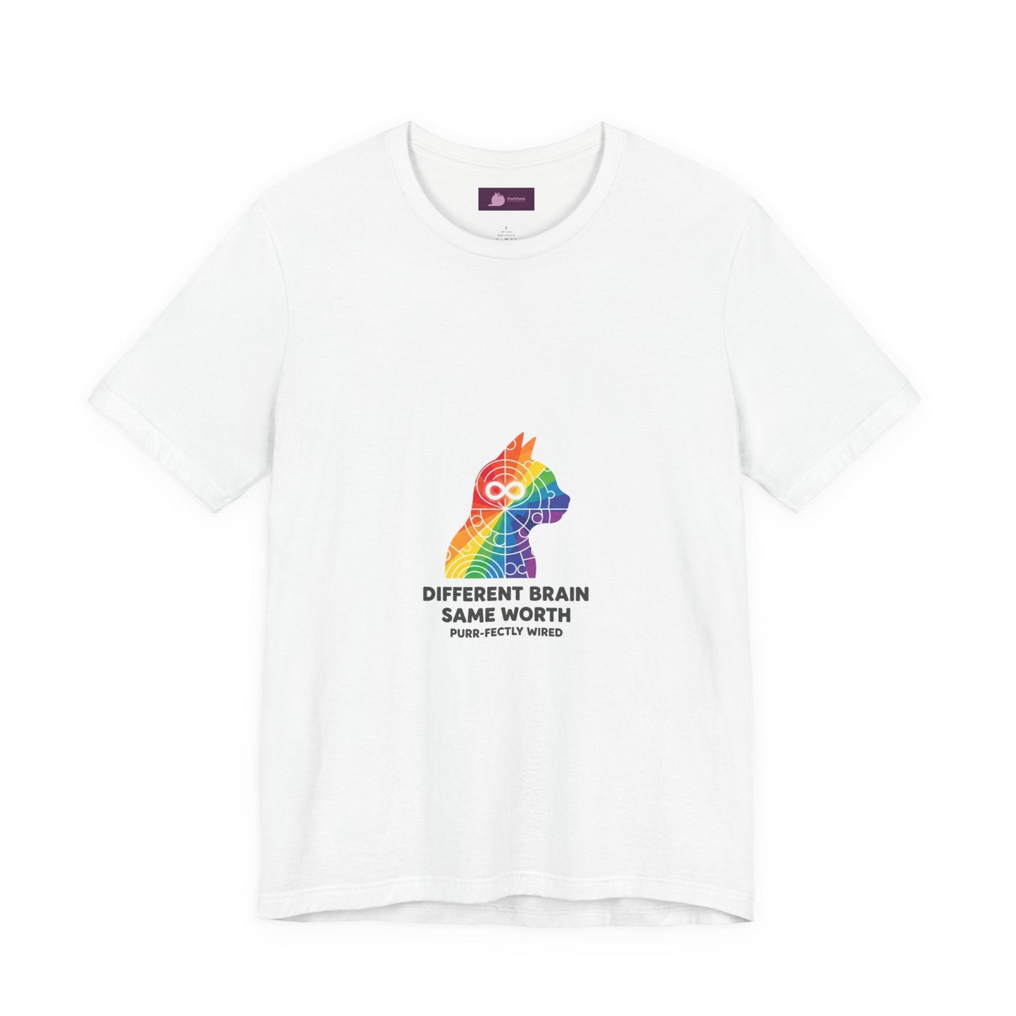 Different Brain Same Worth T-Shirt | Autistic Pride, Neurodiversity Acceptance - FloofChonk