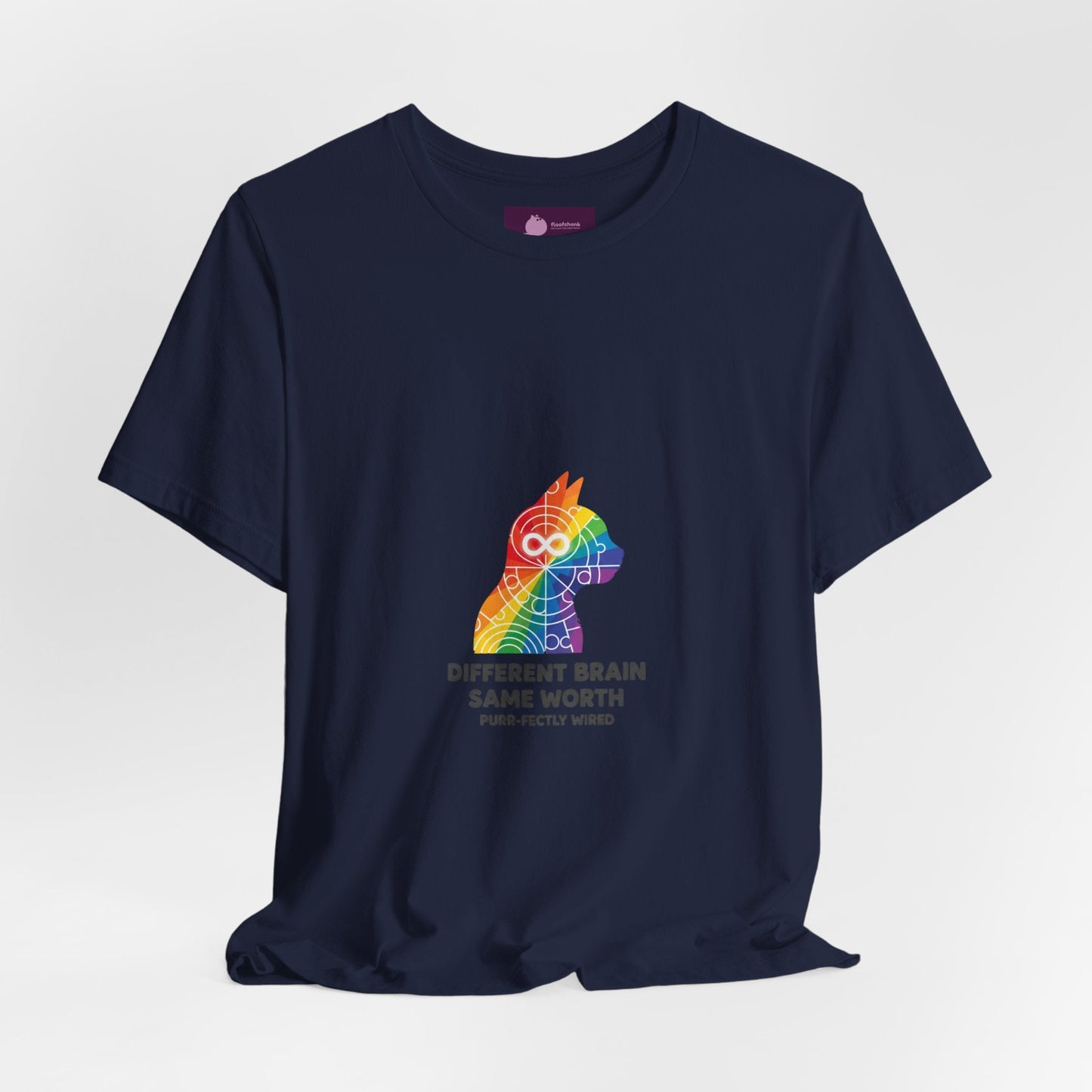 Different Brain Same Worth T-Shirt | Autistic Pride, Neurodiversity Acceptance - FloofChonk