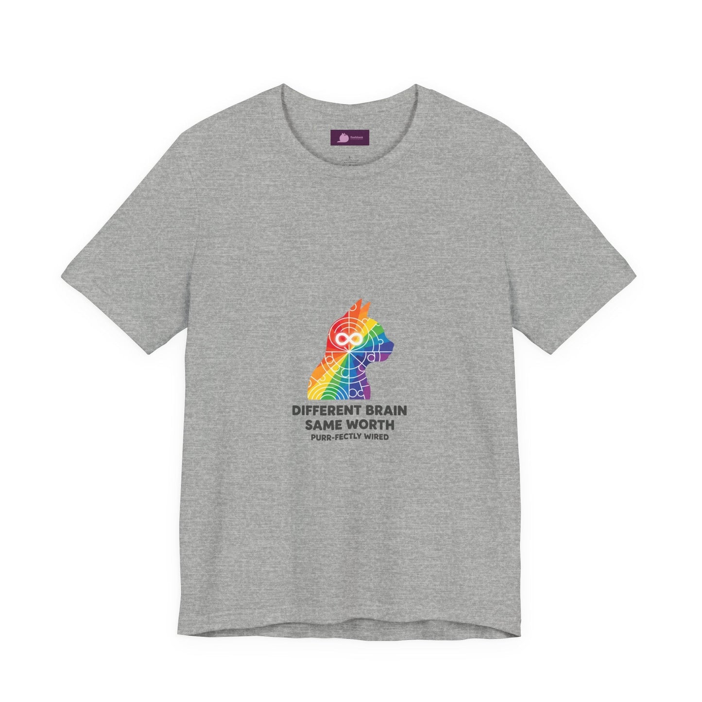 Different Brain Same Worth T-Shirt | Autistic Pride, Neurodiversity Acceptance - FloofChonk