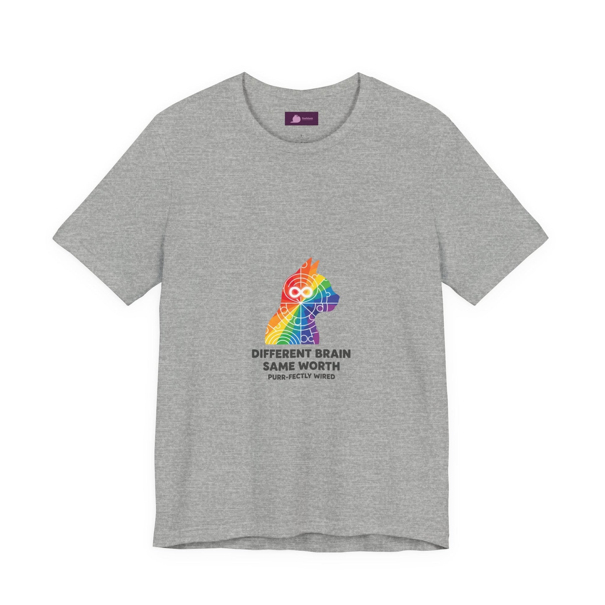 Different Brain Same Worth T-Shirt | Autistic Pride, Neurodiversity Acceptance - FloofChonk