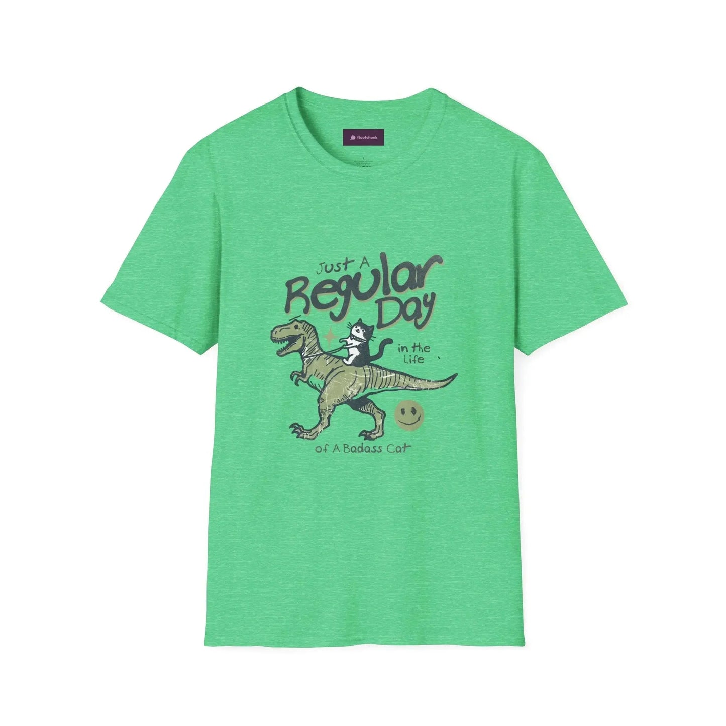 Dinosaur Graphic Tee - Unisex Softstyle "Just a Regular Day Dinosaur" T-Shirt - FloofChonk