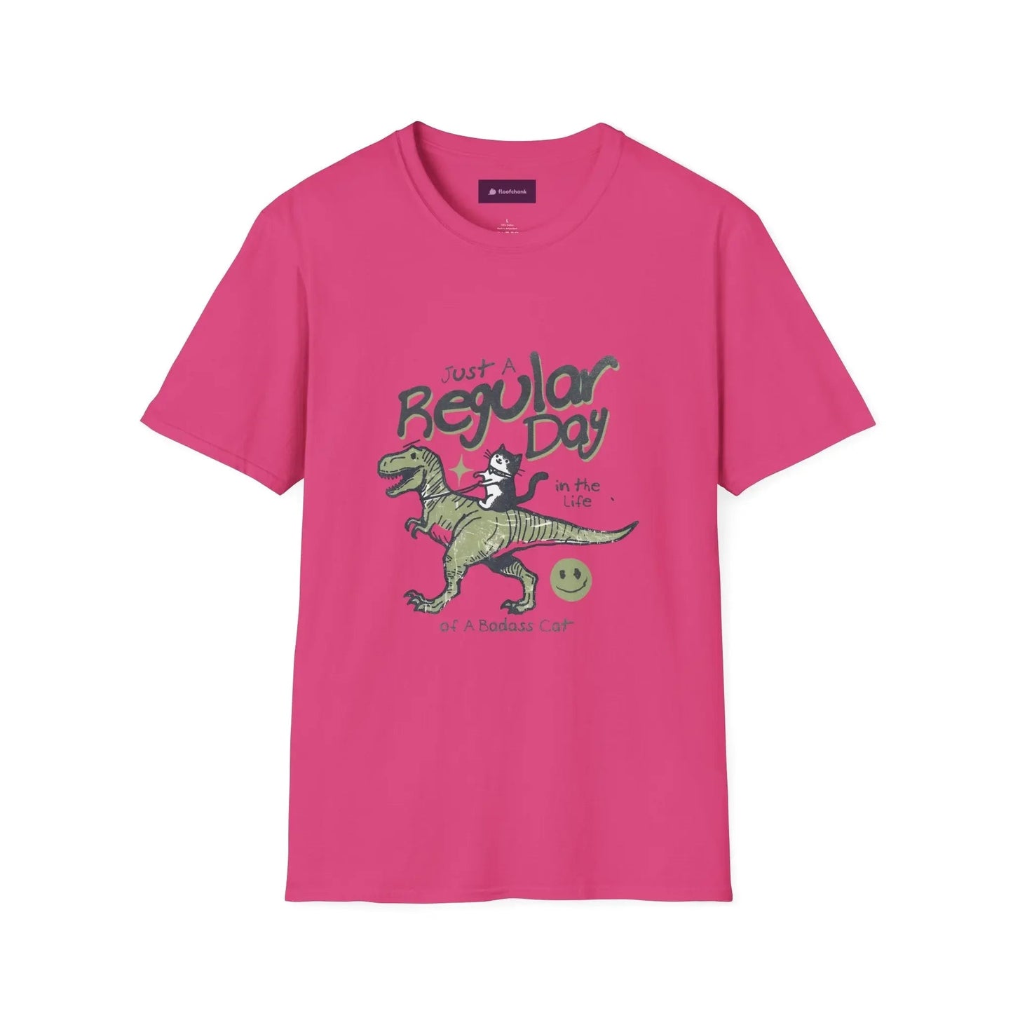 Dinosaur Graphic Tee - Unisex Softstyle "Just a Regular Day Dinosaur" T-Shirt - FloofChonk
