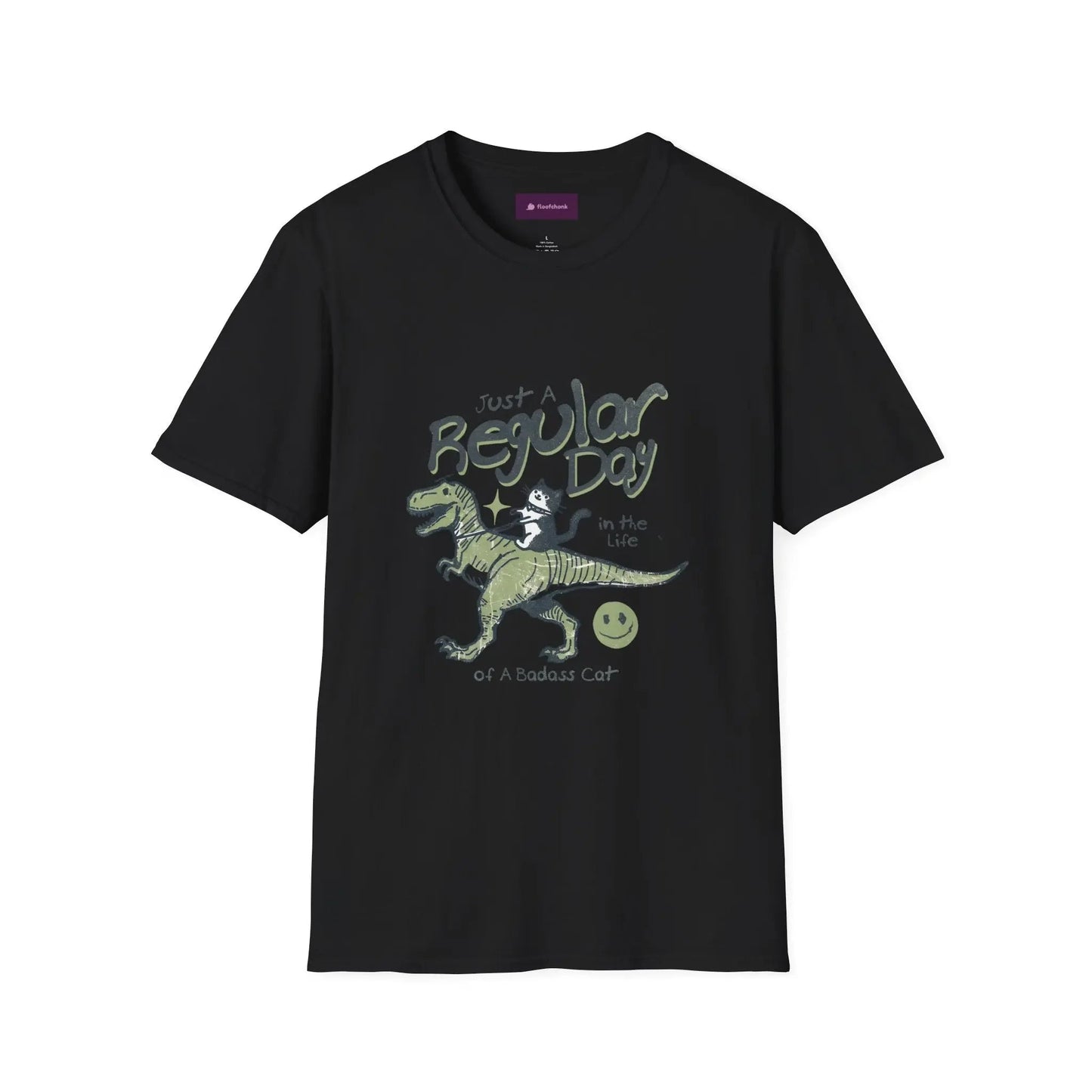 Dinosaur Graphic Tee - Unisex Softstyle "Just a Regular Day Dinosaur" T-Shirt - FloofChonk