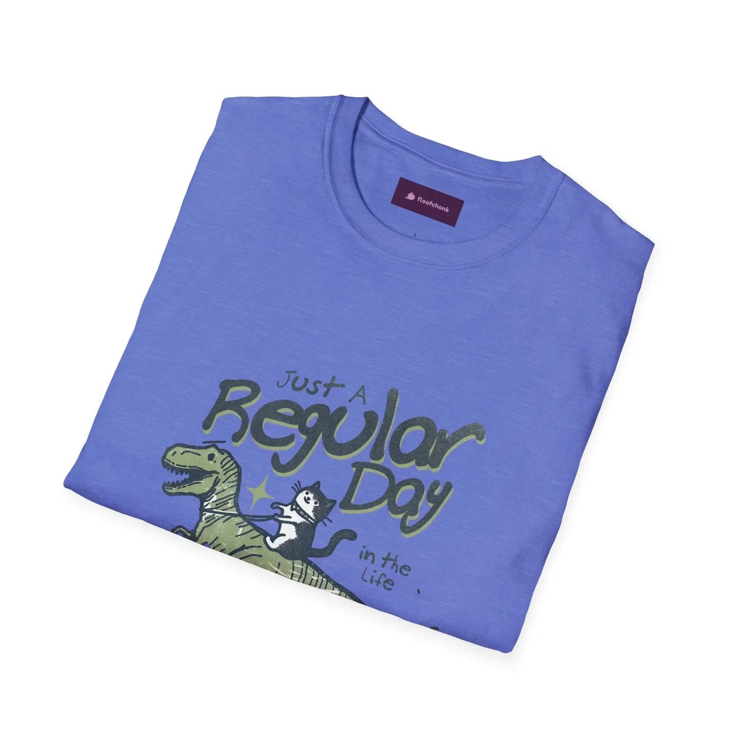 Dinosaur Graphic Tee - Unisex Softstyle "Just a Regular Day Dinosaur" T-Shirt - FloofChonk