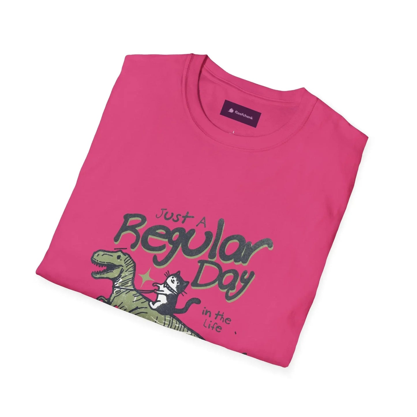 Dinosaur Graphic Tee - Unisex Softstyle "Just a Regular Day Dinosaur" T-Shirt - FloofChonk