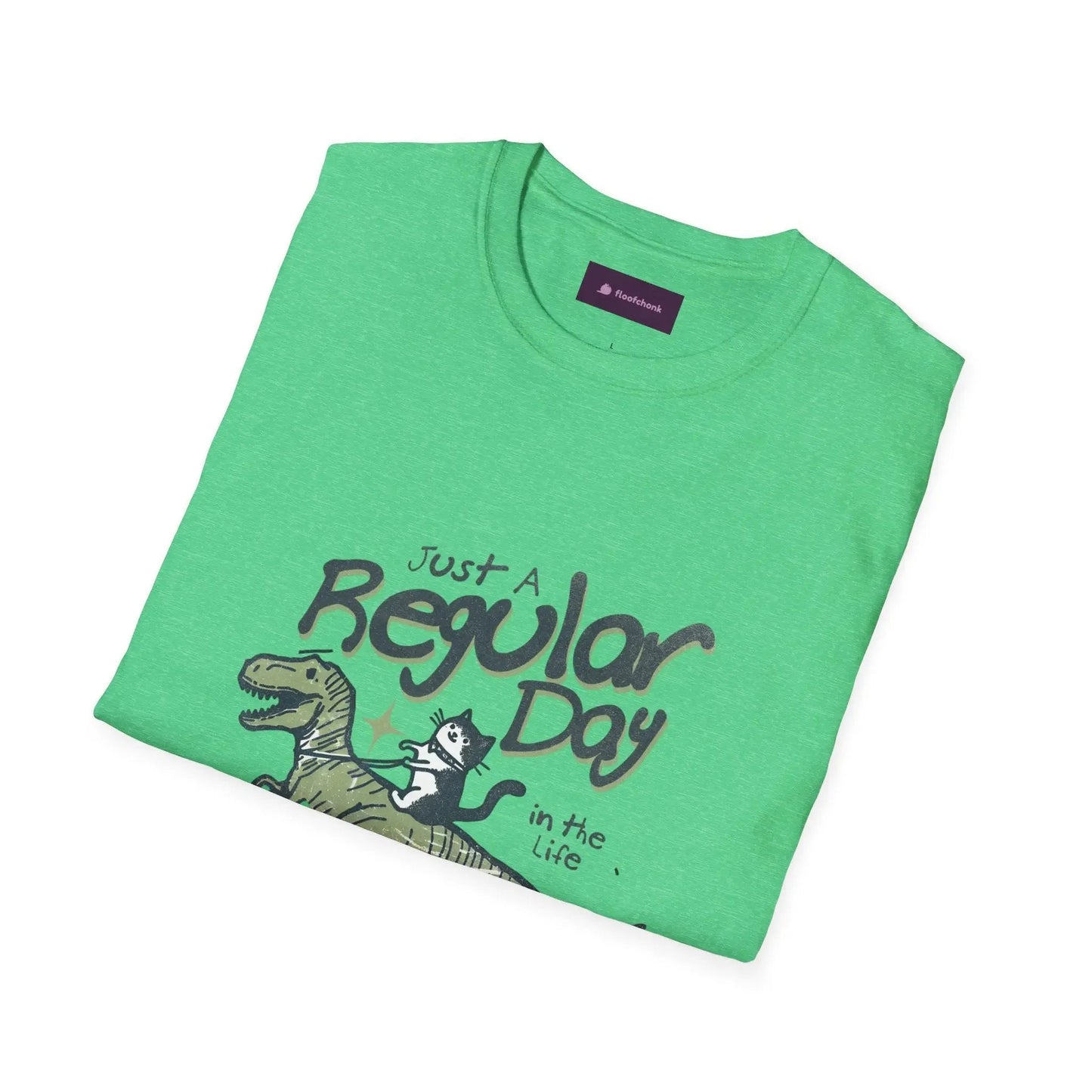 Dinosaur Graphic Tee - Unisex Softstyle "Just a Regular Day Dinosaur" T-Shirt - FloofChonk