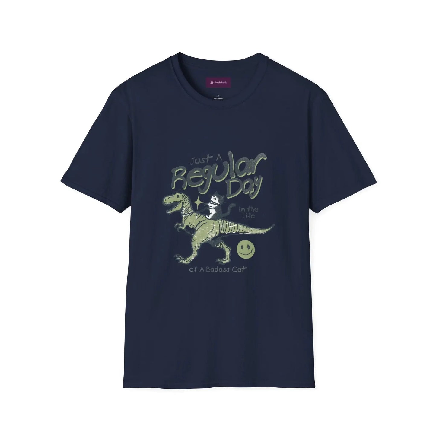 Dinosaur Graphic Tee - Unisex Softstyle "Just a Regular Day Dinosaur" T-Shirt - FloofChonk