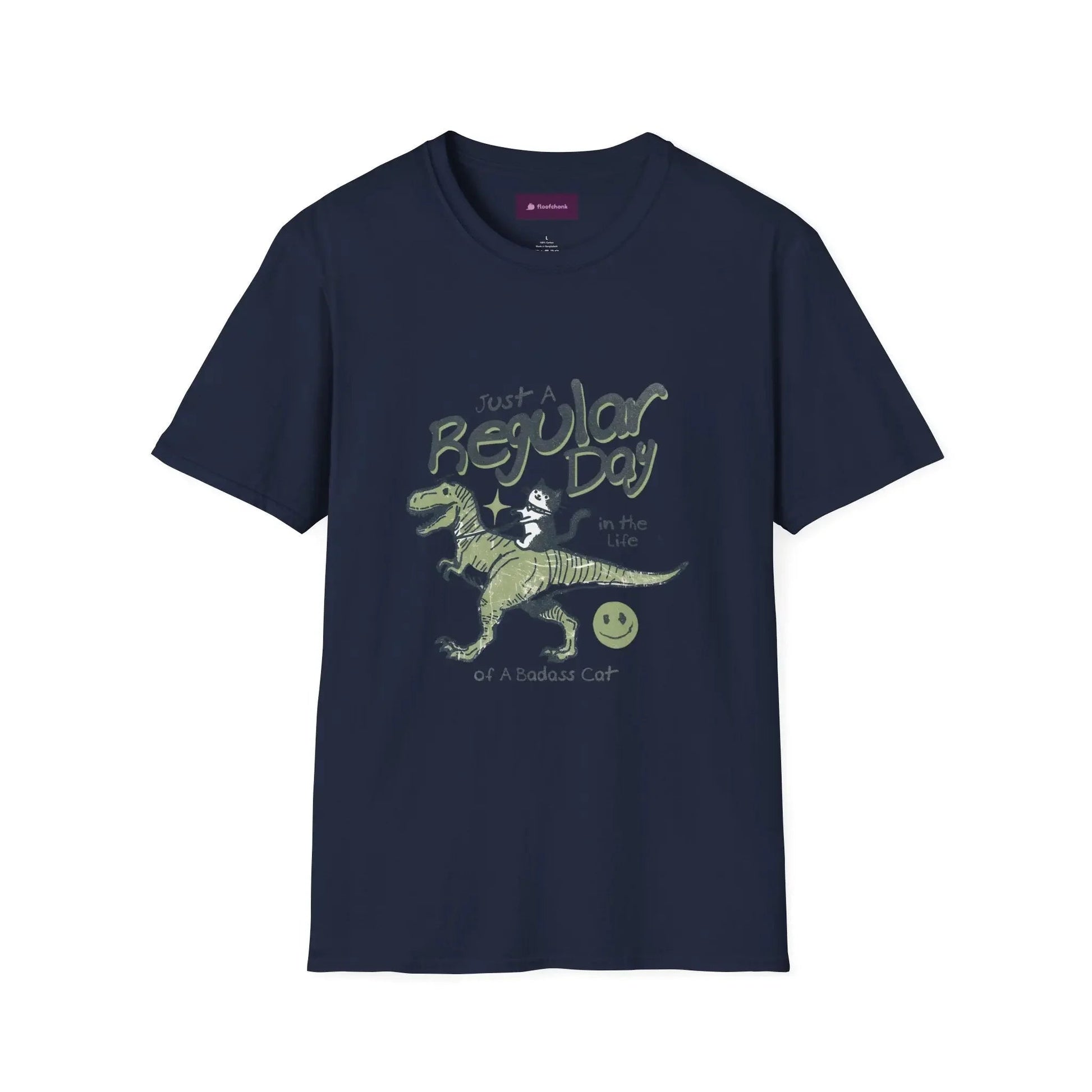 Dinosaur Graphic Tee - Unisex Softstyle "Just a Regular Day Dinosaur" T-Shirt - FloofChonk