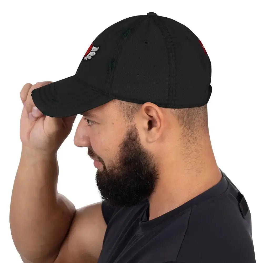 Distressed Dad Hat with Embroidered Heart - FloofChonk