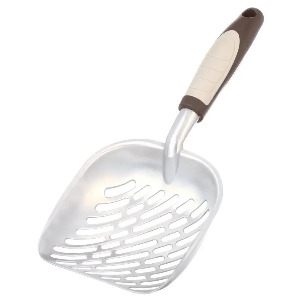 Durable Aluminum Cat Litter Scoop with Ergonomic TPR Handle Slotted Design Efficient Waste Removal and Easy Cleaning - FloofChonk