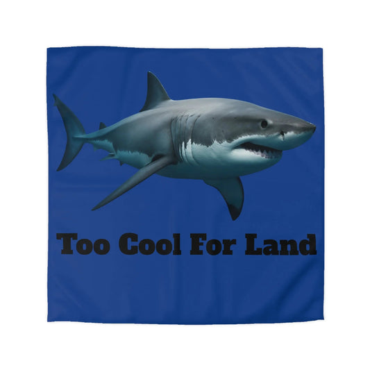 Duvet Cover - 'Too Cool For Land' Great White Shark Bedding - FloofChonk