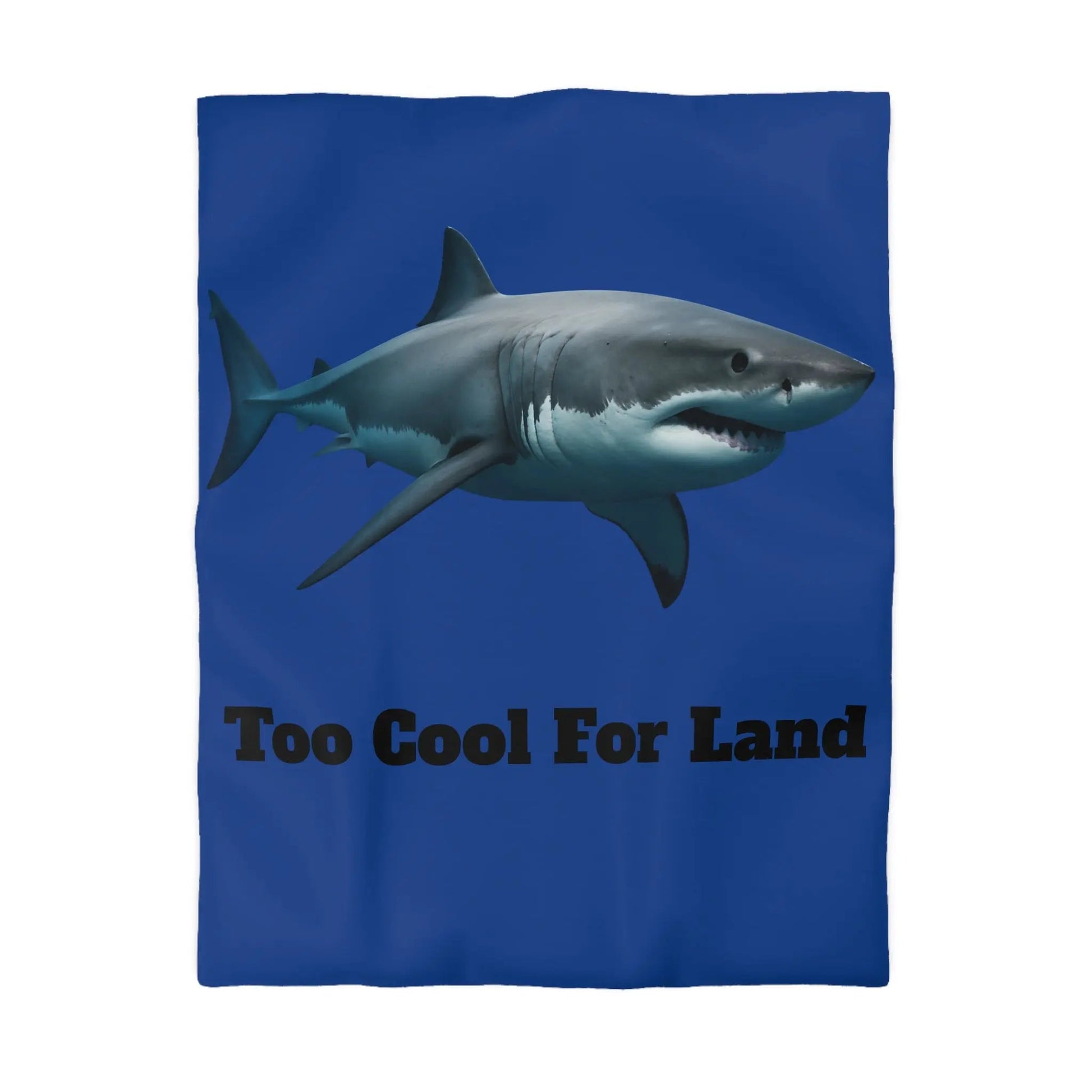 Duvet Cover - 'Too Cool For Land' Great White Shark Bedding - FloofChonk