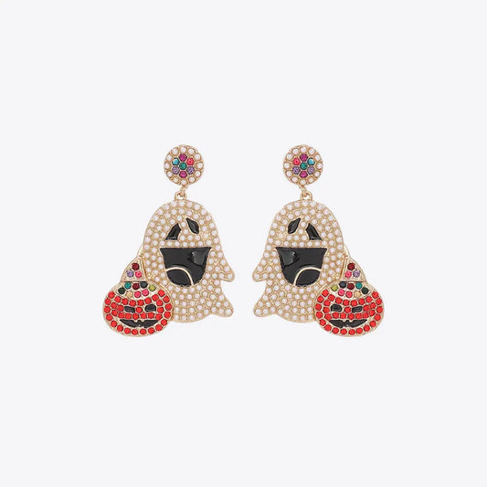 Ghost Rhinestone Alloy Earrings - FloofChonk