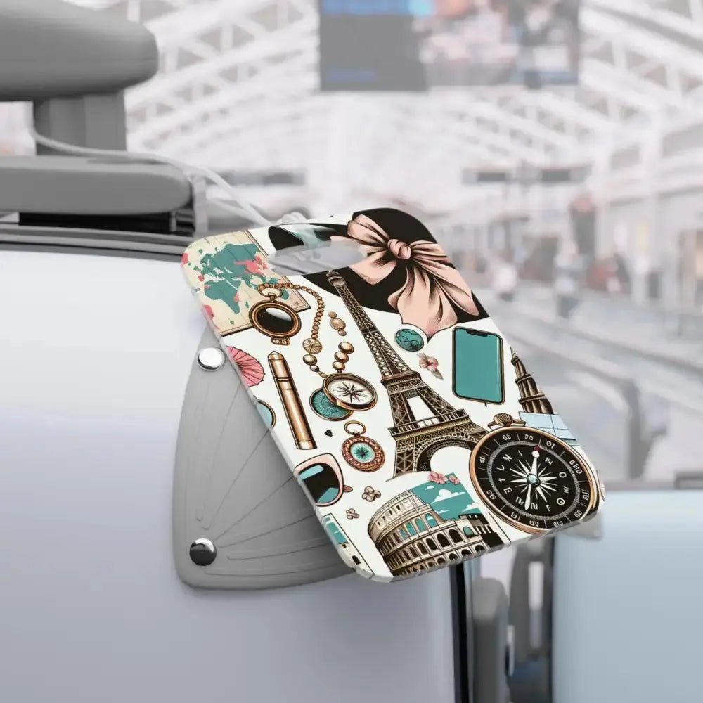 Elegant Travel Luggage Tags with Vintage Paris Design - FloofChonk