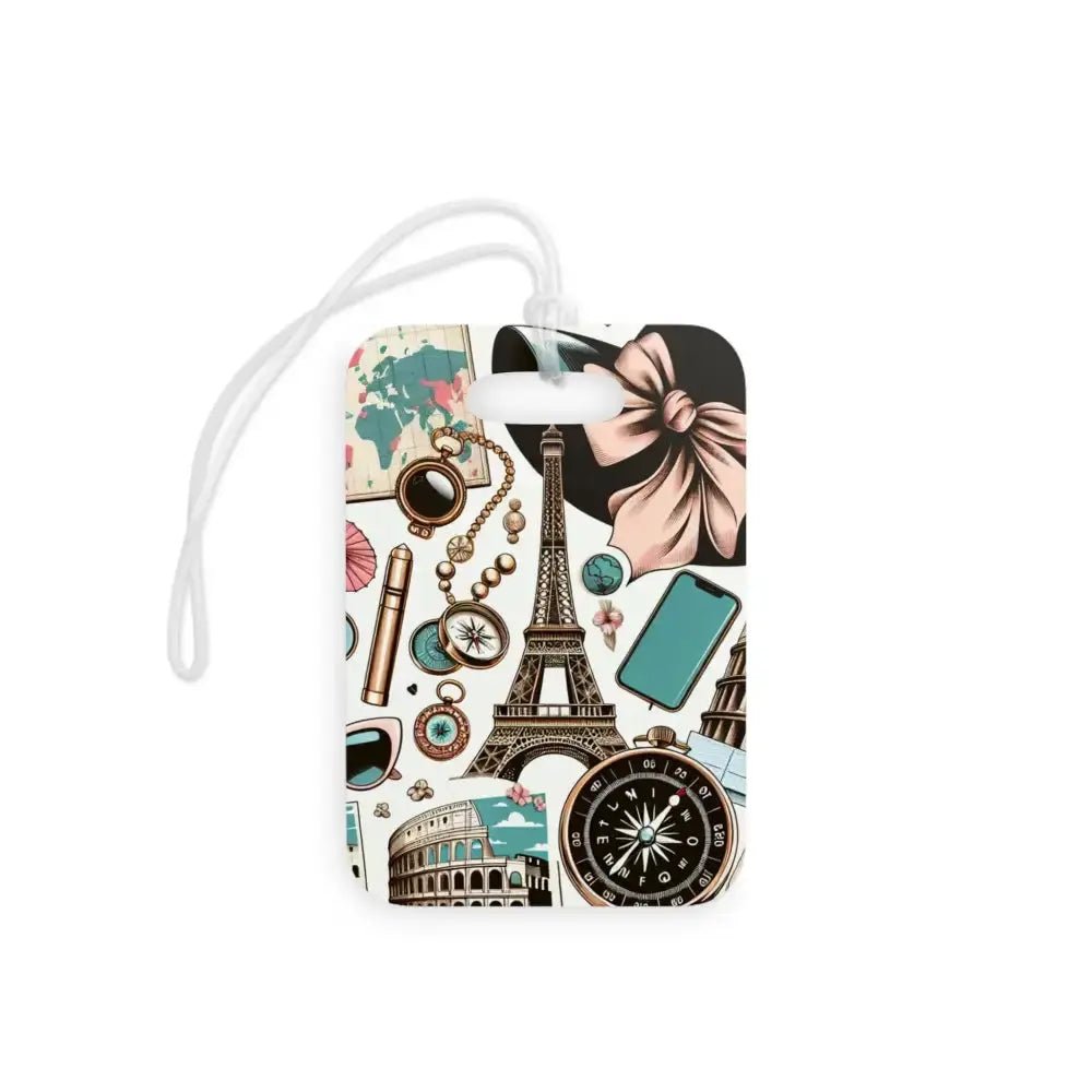 Elegant Travel Luggage Tags with Vintage Paris Design - FloofChonk
