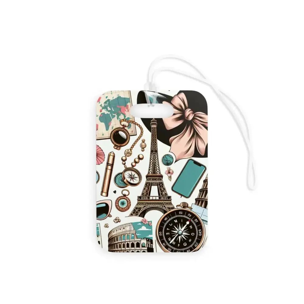 Elegant Travel Luggage Tags with Vintage Paris Design - FloofChonk
