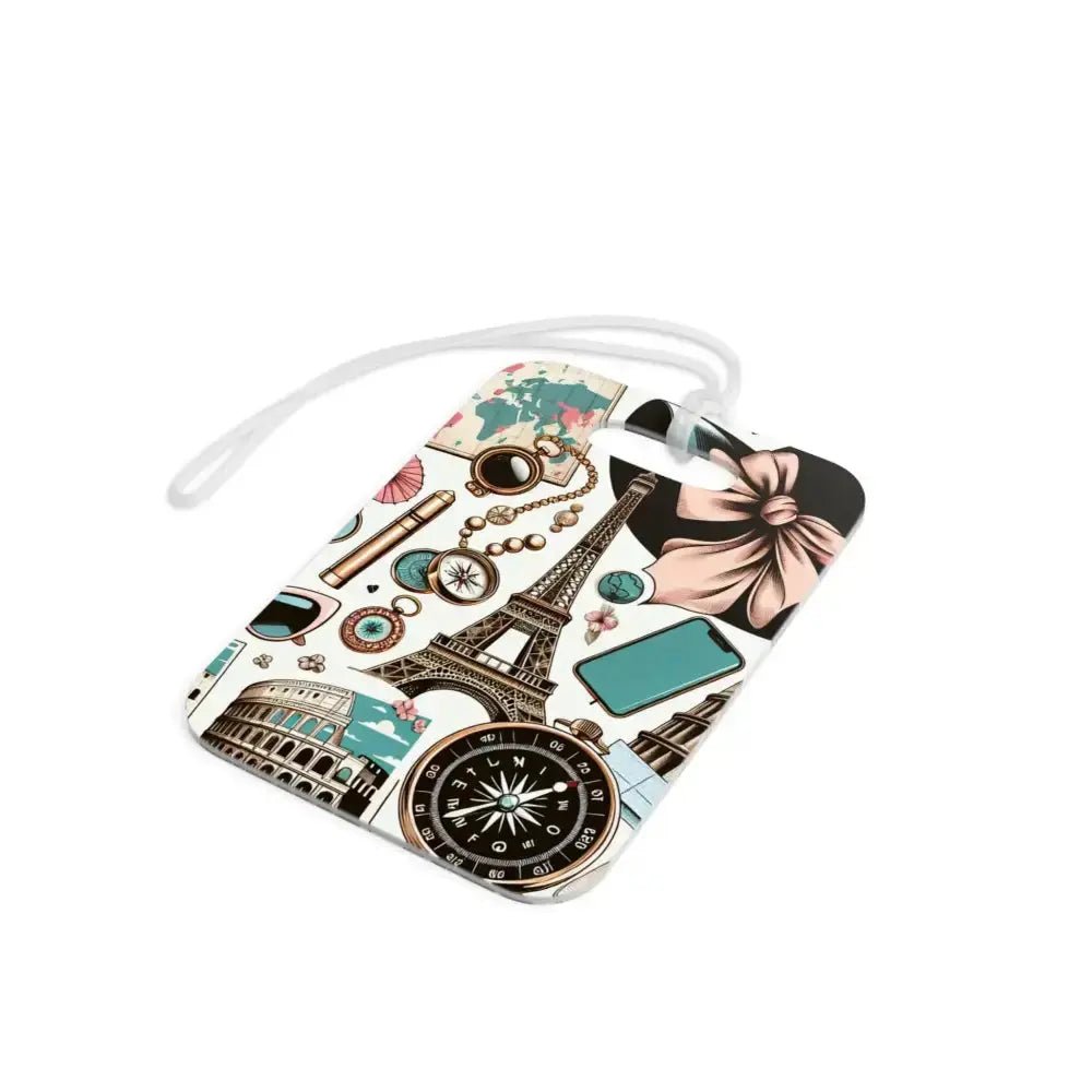 Elegant Travel Luggage Tags with Vintage Paris Design - FloofChonk