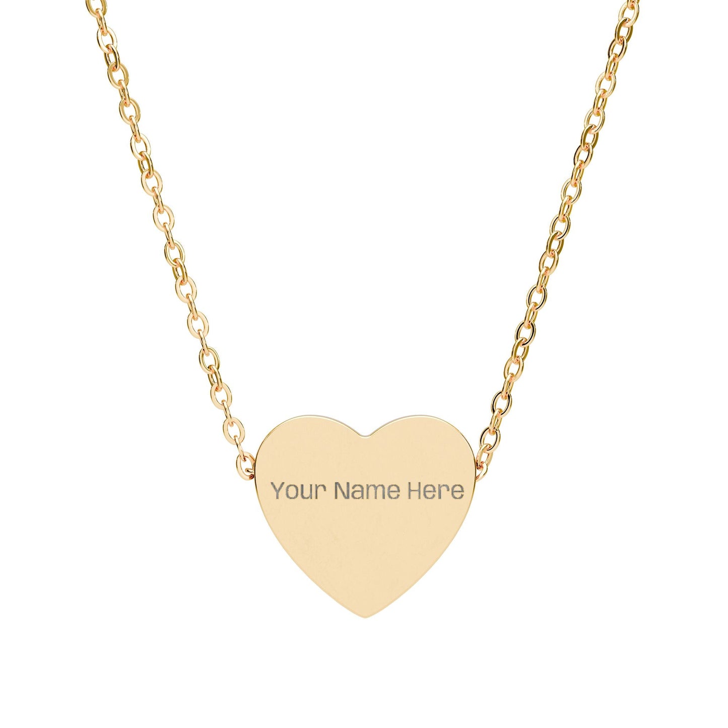 Engravable Heart Necklace — Personalized Name Pendant - FloofChonk