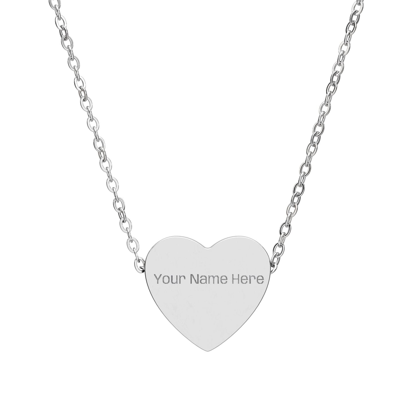 Engravable Heart Necklace — Personalized Name Pendant - FloofChonk
