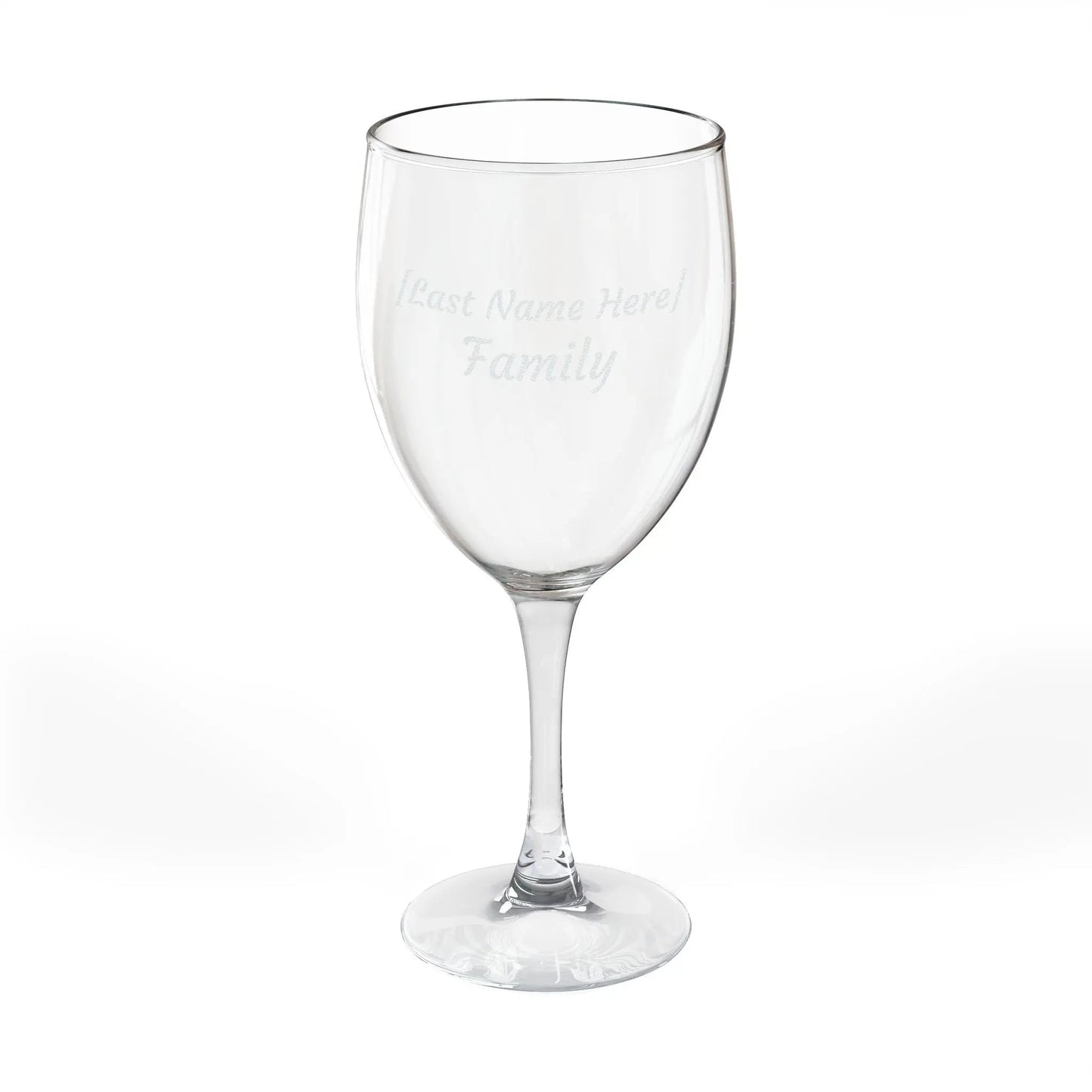 Engraved 10.5oz Wine Glass — Personalized Family Name Stemware - FloofChonk