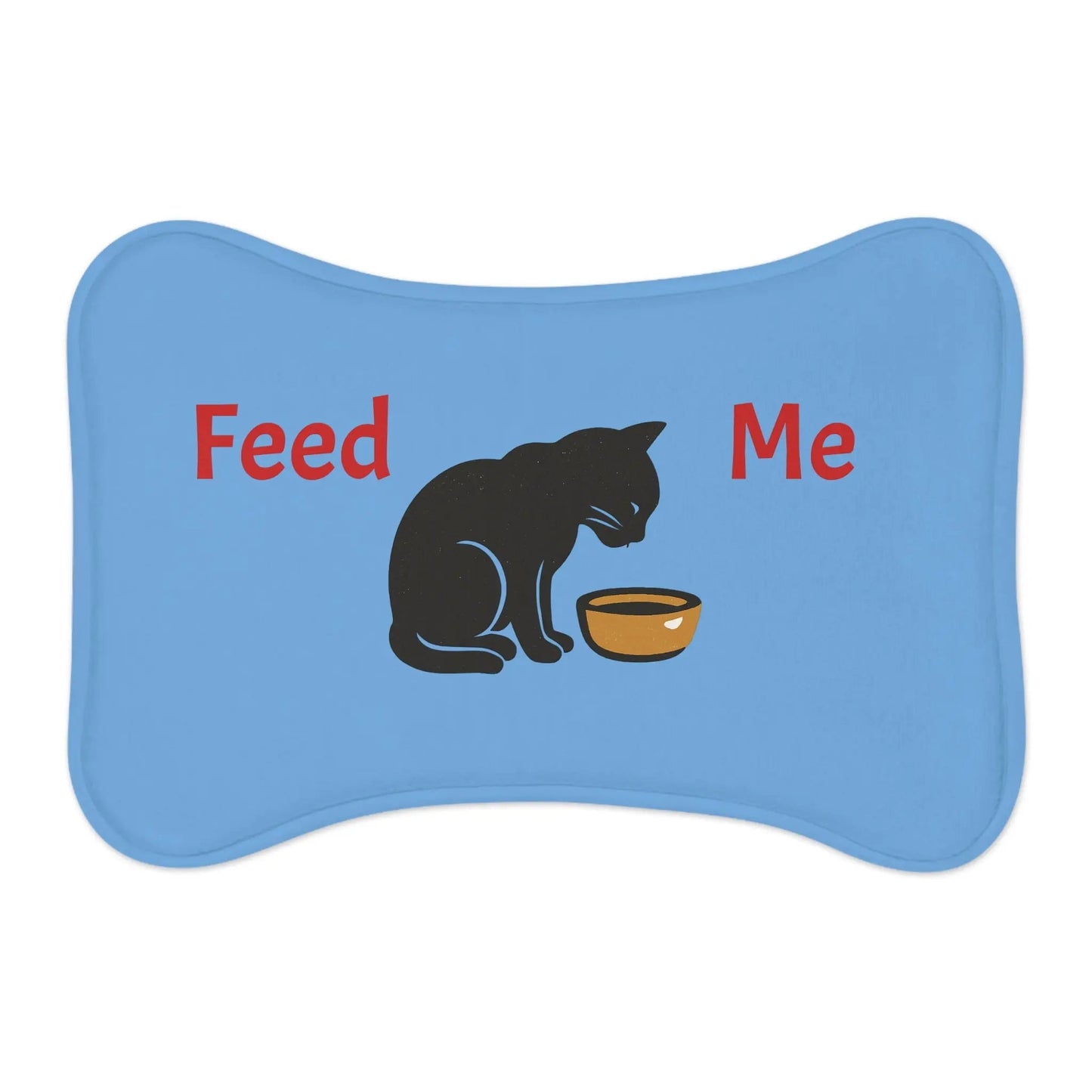 Feed Me Cat Illustration Pet Feeding Mat | Non - Slip Bowl Placemat - FloofChonk