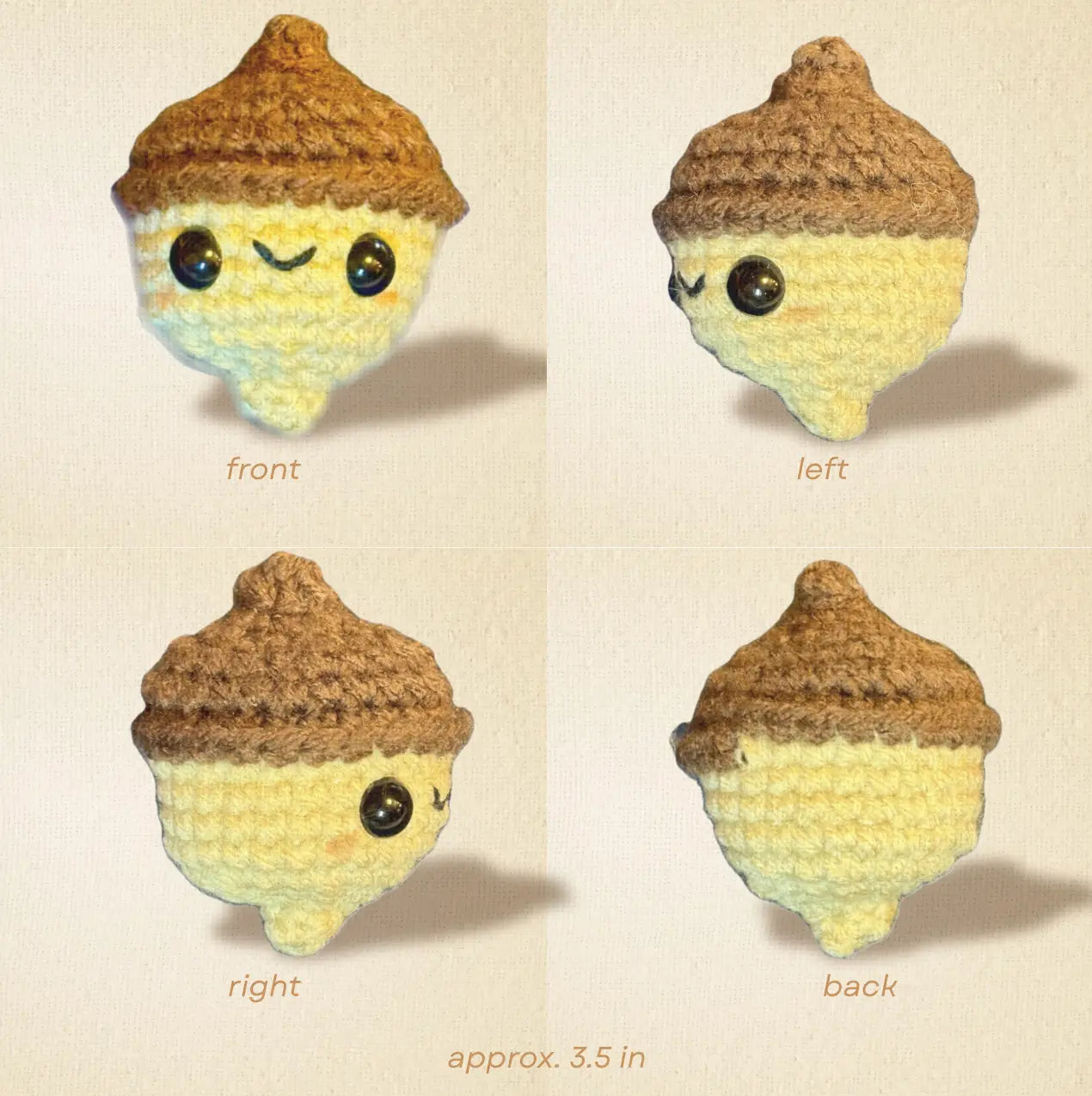 Handmade Catnip Toy | Augie the Acorn Chunkle Puff Infused with Miracle Nip Botanicals Chunkles