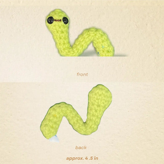 Handmade Catnip Toy | Noodle the Inchworm Chunkle Puff Infused with Miracle Nip Botanicals Chunkles