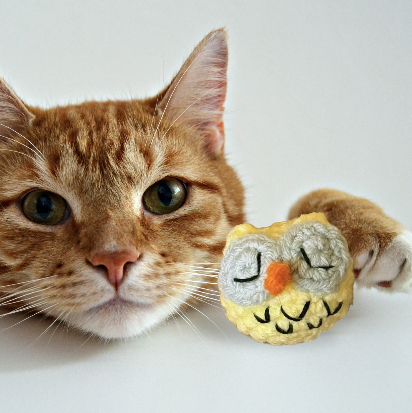 Handmade Catnip Toy | Yolk the Owl Chunkle Puff Infused with Miracle Nip Botanicals Chunkles