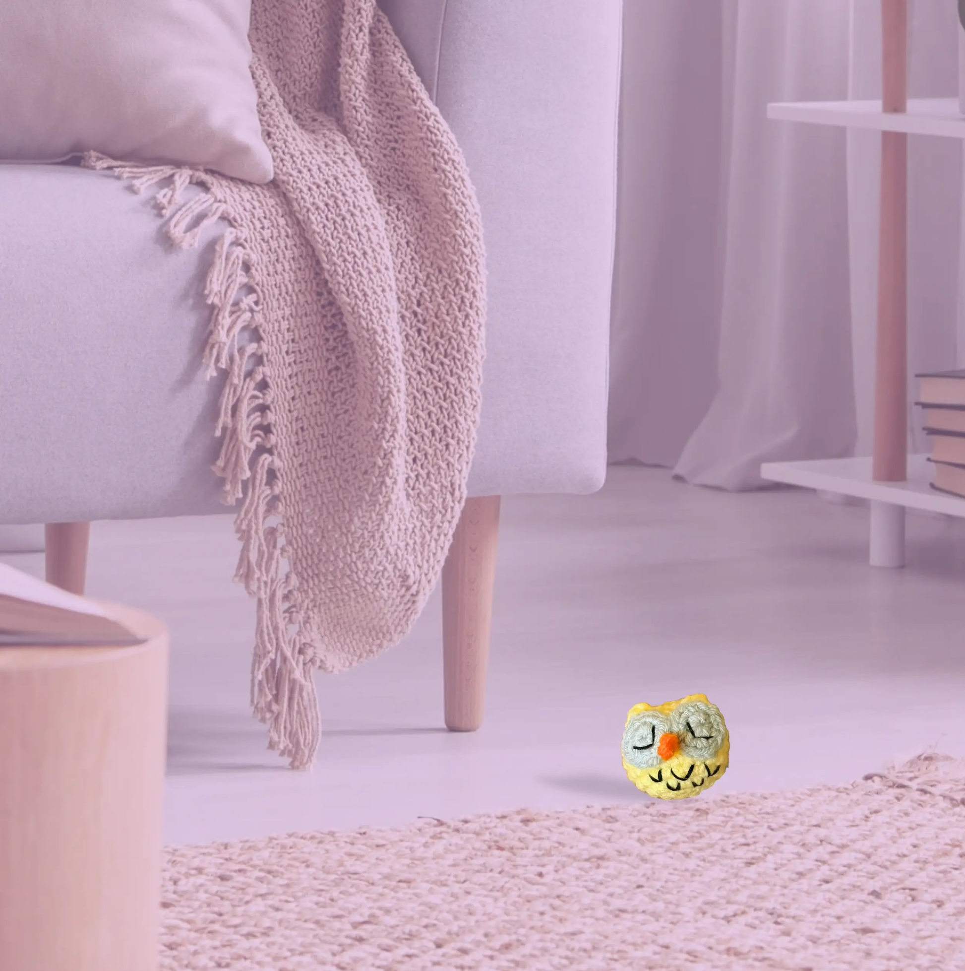 Handmade Catnip Toy | Yolk the Owl Chunkle Puff Infused with Miracle Nip Botanicals Chunkles